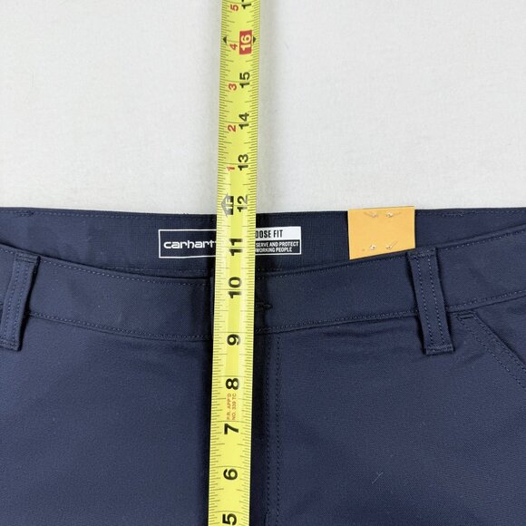 NWT Carhartt Women's Rugged Flex Outdoor Blue Canvas Work Shorts Sz 14 Inseam 10 - Picture 9 of 12